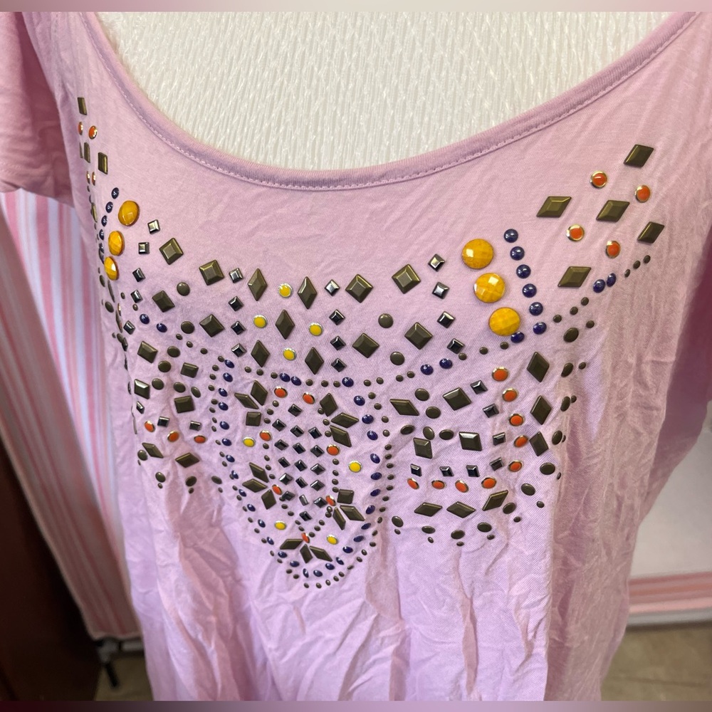 Ambre light pink to lavender top